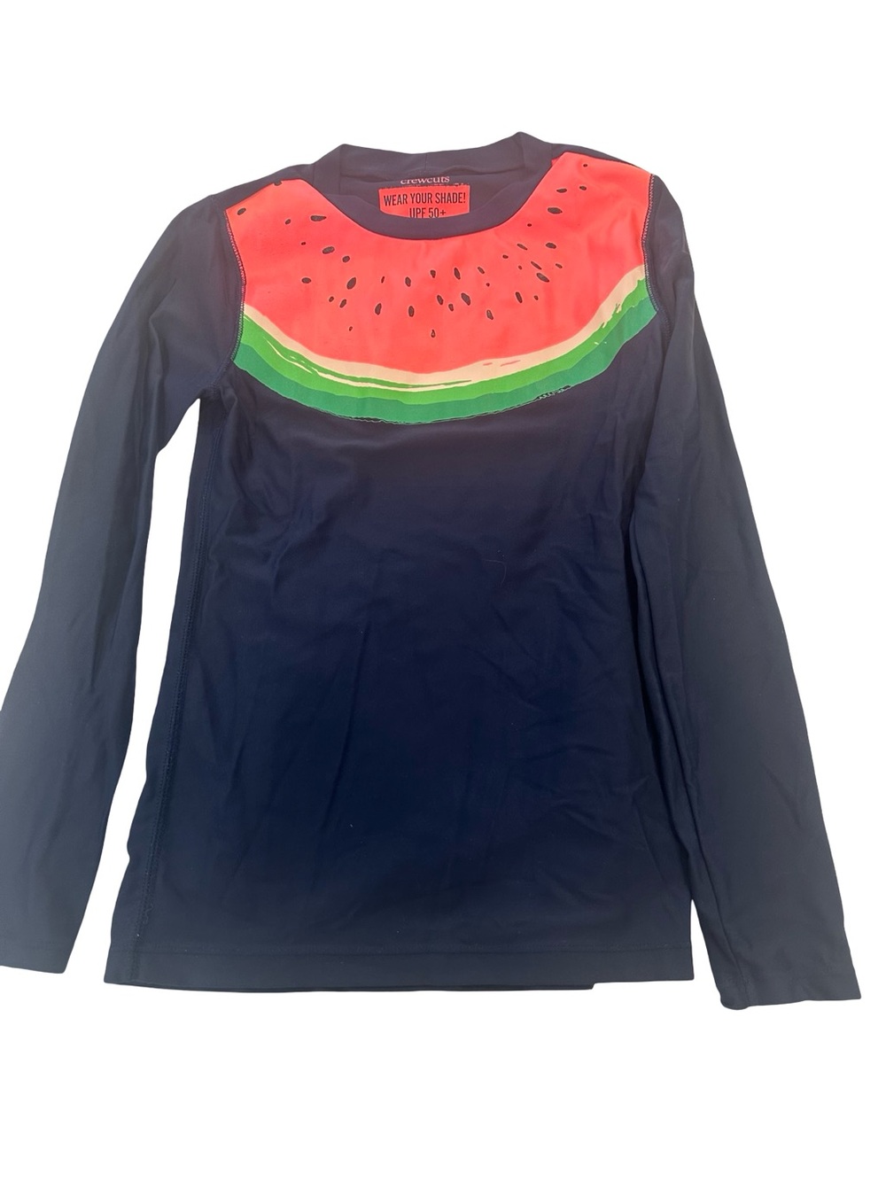 EUC Crewcuts Girls Size 10 Long Sleeve Rash Guard with Watermelon Yoke